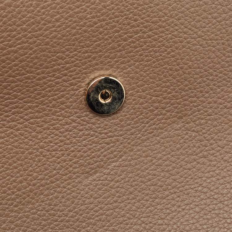 Pre Owned Jimmy Choo Dark Beige Leather Reese Clutch