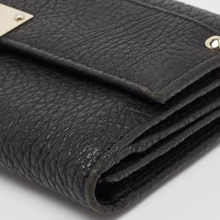 Pre Owned Jimmy Choo Black Reese Continental Wallet