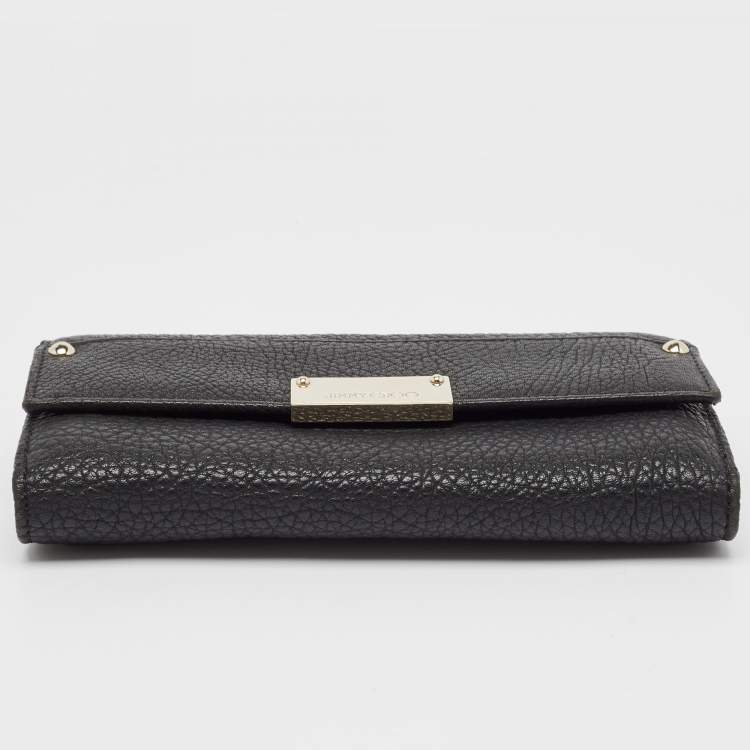 Pre Owned Jimmy Choo Black Reese Continental Wallet