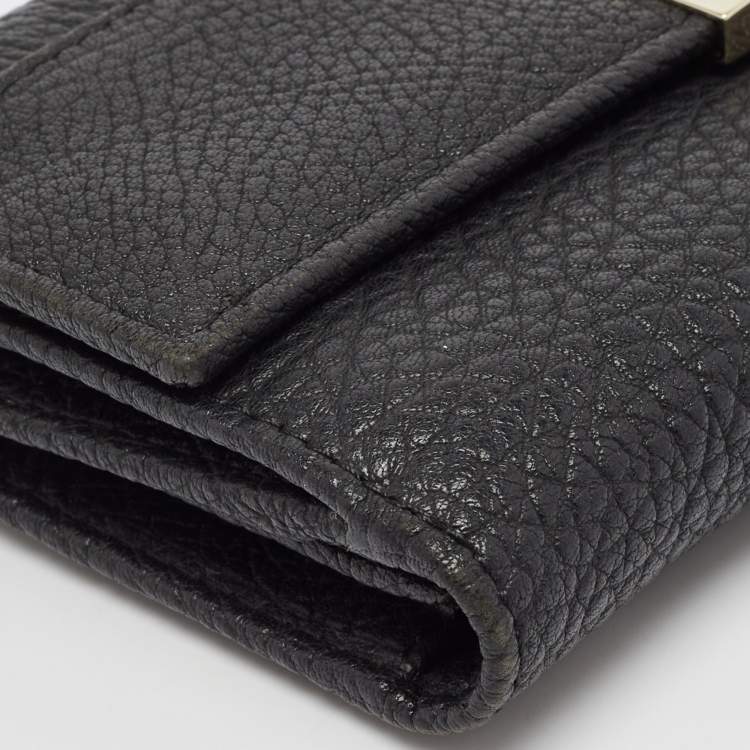 Pre Owned Jimmy Choo Black Reese Continental Wallet