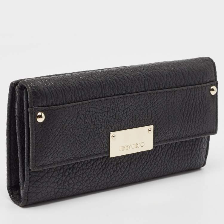 Pre Owned Jimmy Choo Black Reese Continental Wallet