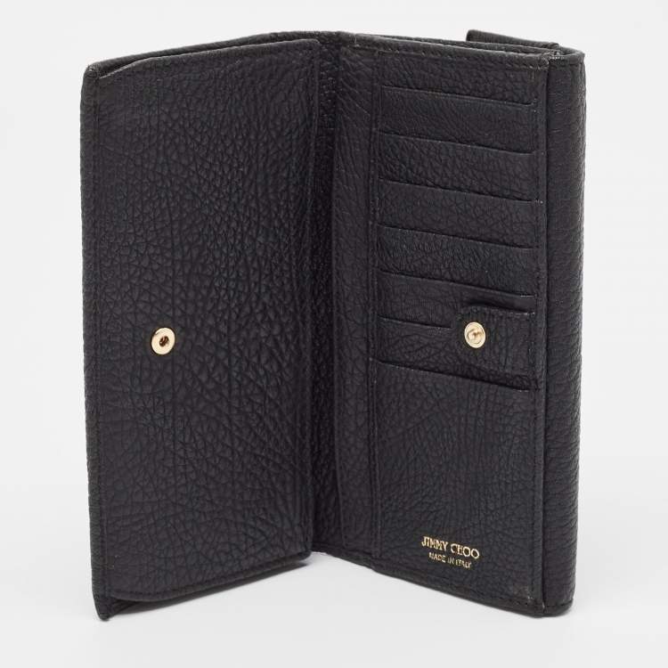 Pre Owned Jimmy Choo Black Reese Continental Wallet