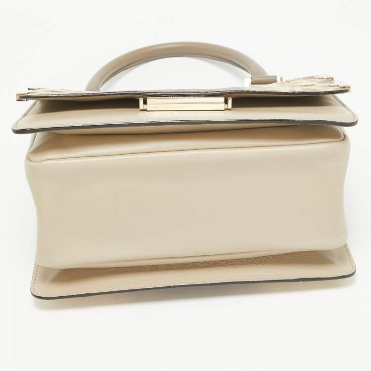 Pre Owned Jimmy Choo Tricolor Karung Leather Top Handle Bag