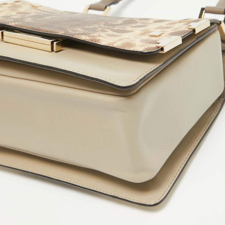 Pre Owned Jimmy Choo Tricolor Karung Leather Top Handle Bag