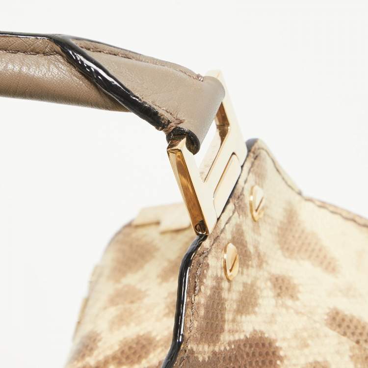 Pre Owned Jimmy Choo Tricolor Karung Leather Top Handle Bag
