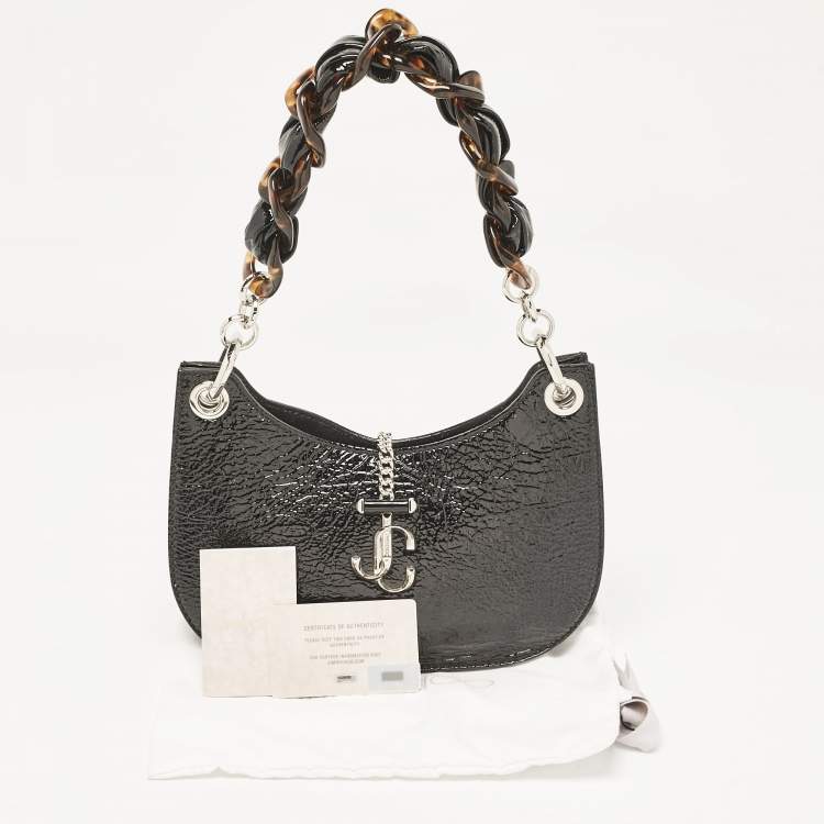 Pre Owned Jimmy Choo Black Patent Leather Varenne Hobo