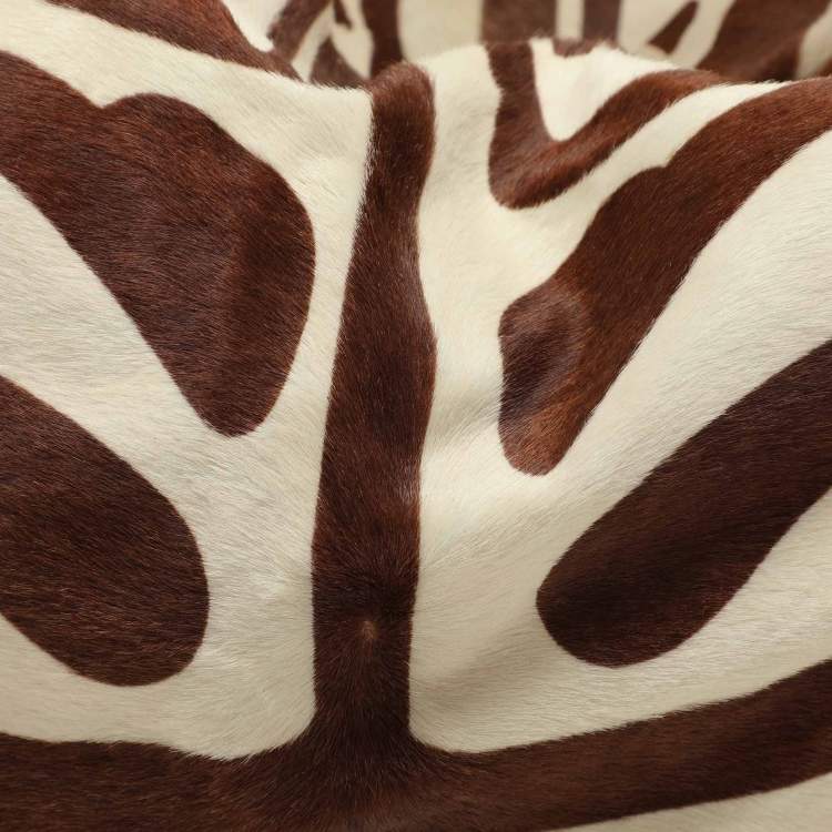 Pre Owned Jimmy Choo Brown and White Zebra Print Pony Hair Saba Large Hobo Bag