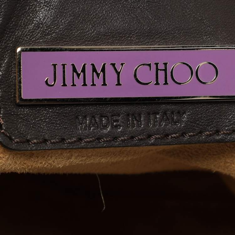 Pre Owned Jimmy Choo Brown and White Zebra Print Pony Hair Saba Large Hobo Bag