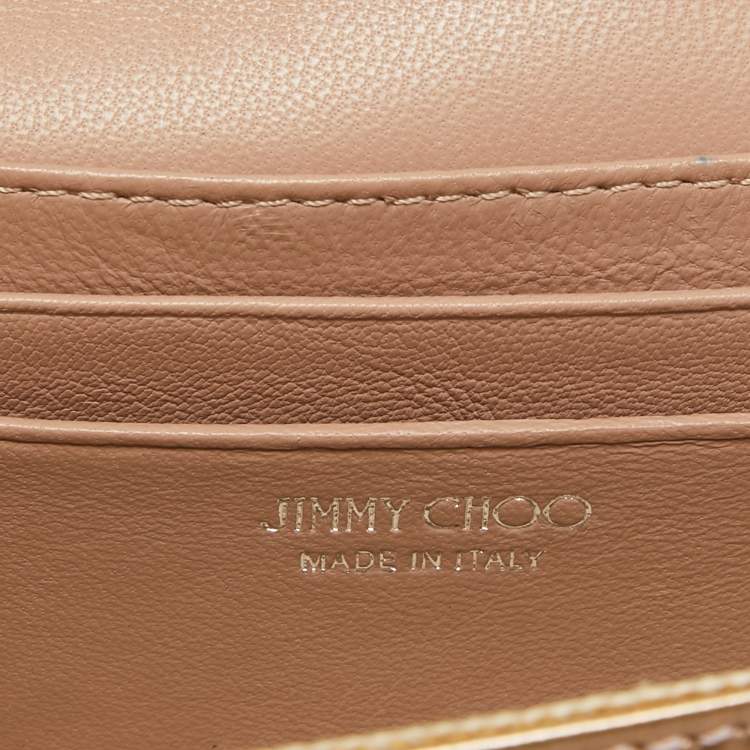 Pre Owned Jimmy Choo Dusty Pink Patent Leather and Suede Finley Shoulder Bag