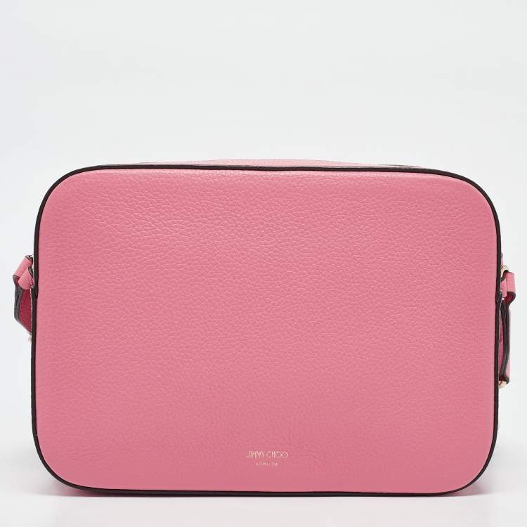 Pre Owned Jimmy Choo Peony Pink Leather Balti Camera Bag