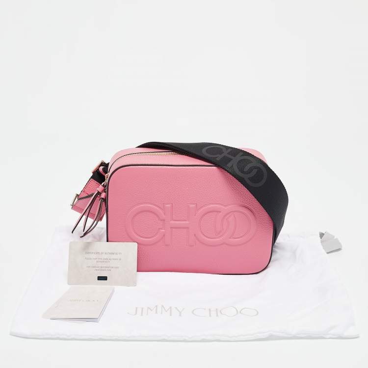 Pre Owned Jimmy Choo Peony Pink Leather Balti Camera Bag