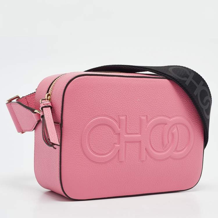 Pre Owned Jimmy Choo Peony Pink Leather Balti Camera Bag