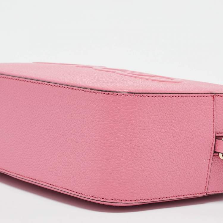 Pre Owned Jimmy Choo Peony Pink Leather Balti Camera Bag