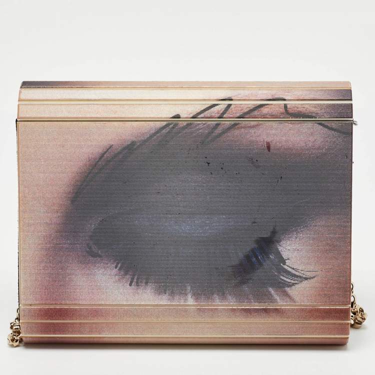 Pre Owned Jimmy Choo Multicolor Lenticular Printed Acrylic Candy Clutch