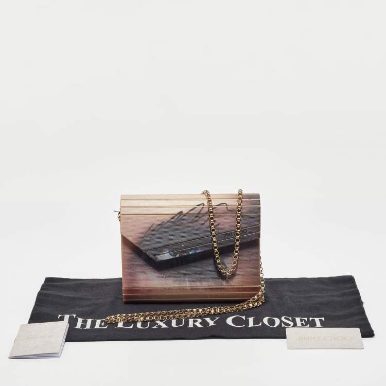 Pre Owned Jimmy Choo Multicolor Lenticular Printed Acrylic Candy Clutch