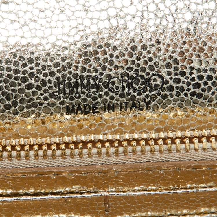 Pre Owned Jimmy Choo Gold Lurex Fabric Milla Chain Clutch