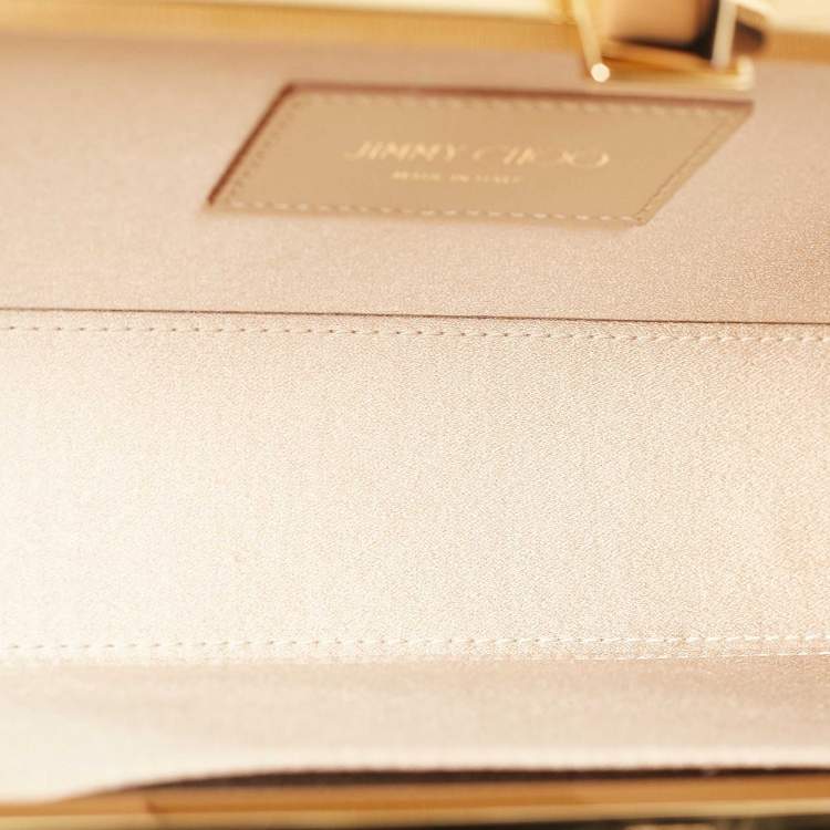 مملوكة مسبقًا Jimmy Choo Silver/Gold Glitter Celeste Chain Clutch