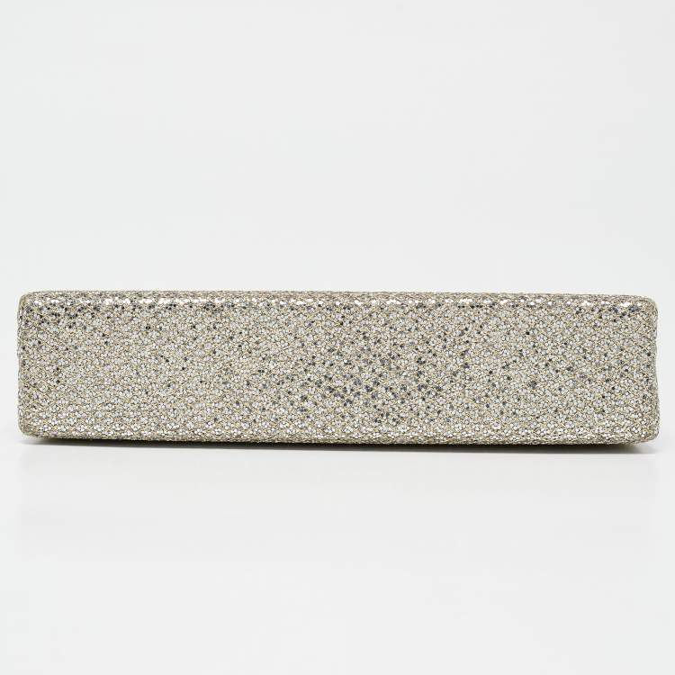 مملوكة مسبقًا Jimmy Choo Silver/Gold Glitter Celeste Chain Clutch