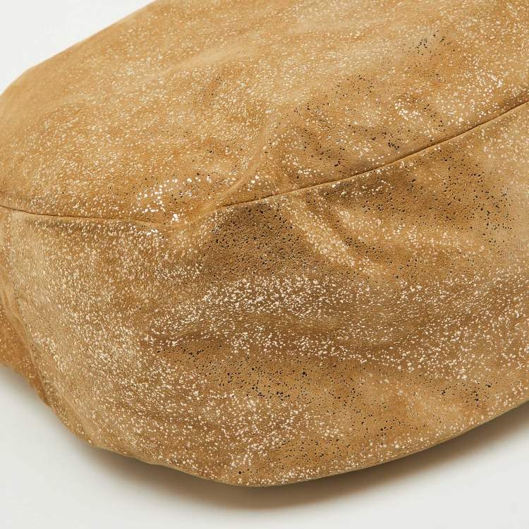 Pre Owned Jimmy Choo Gold Shimmering Suede Solar Hobo