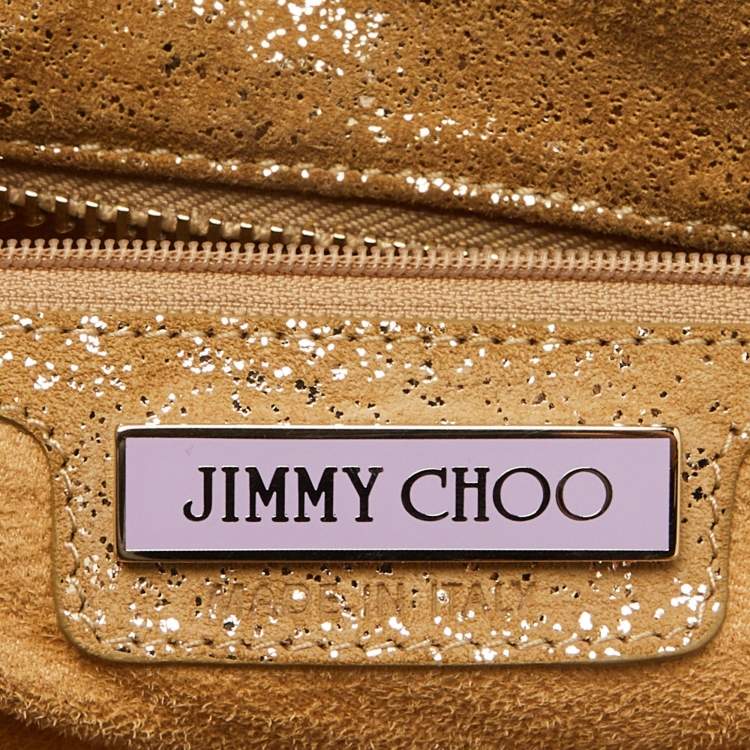 Pre Owned Jimmy Choo Gold Shimmering Suede Solar Hobo