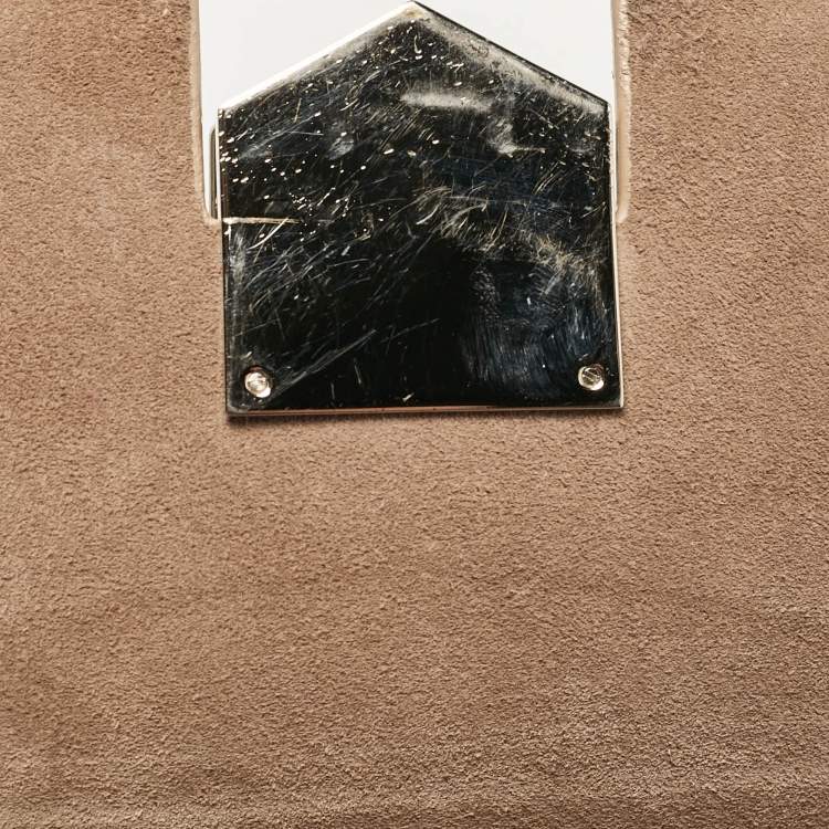 Pre Owned Jimmy Choo Silver Leather Lockett City Shoulder Bag