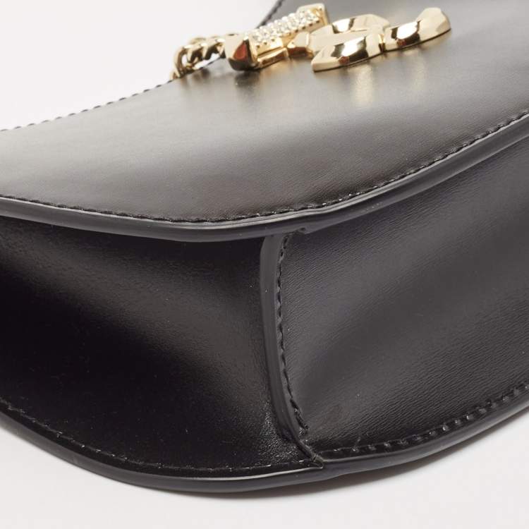 Pre Owned Jimmy Choo Black Leather Pearl Embellished Varenne Hobo