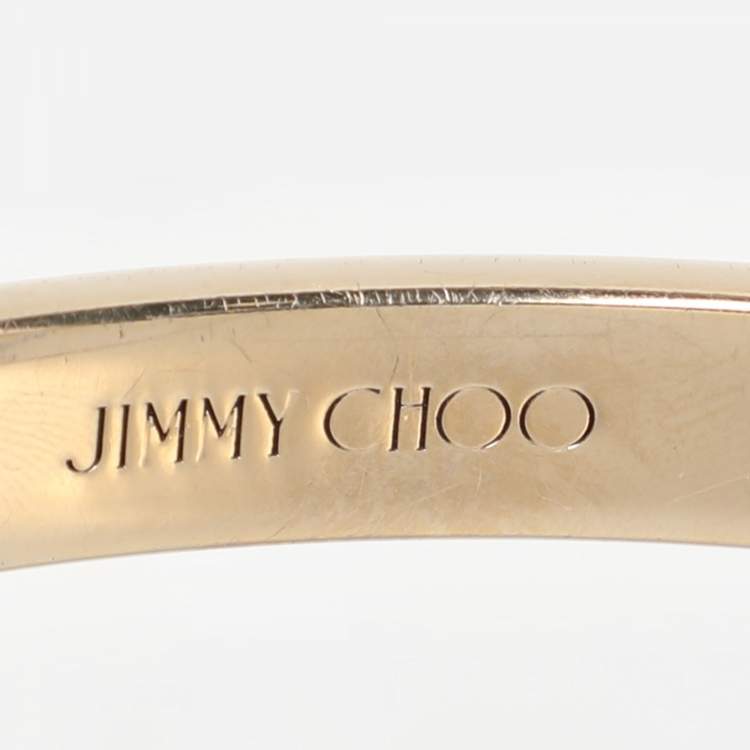 Pre Owned Jimmy Choo Gold Mirror Leather BonBon Bucket Bag