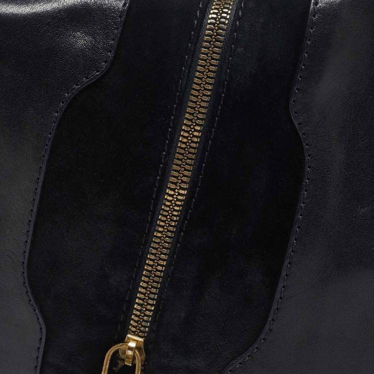 Pre Owned Jimmy Choo Black Leather and Suede Martha Clutch