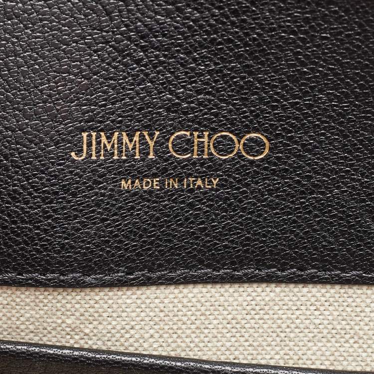 Pre Owned Jimmy Choo Black Leather Flap Riley Tote