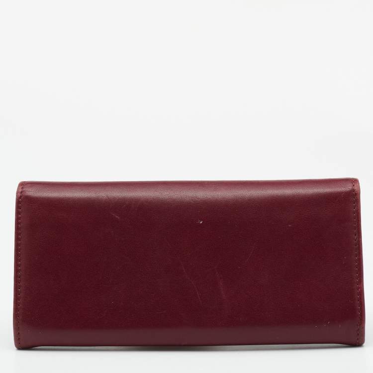 Pre Owned Jimmy Choo Burgundy Leather Continental Wallet