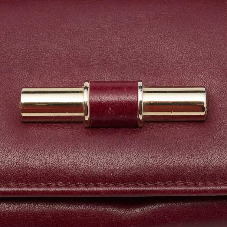 Pre Owned Jimmy Choo Burgundy Leather Continental Wallet
