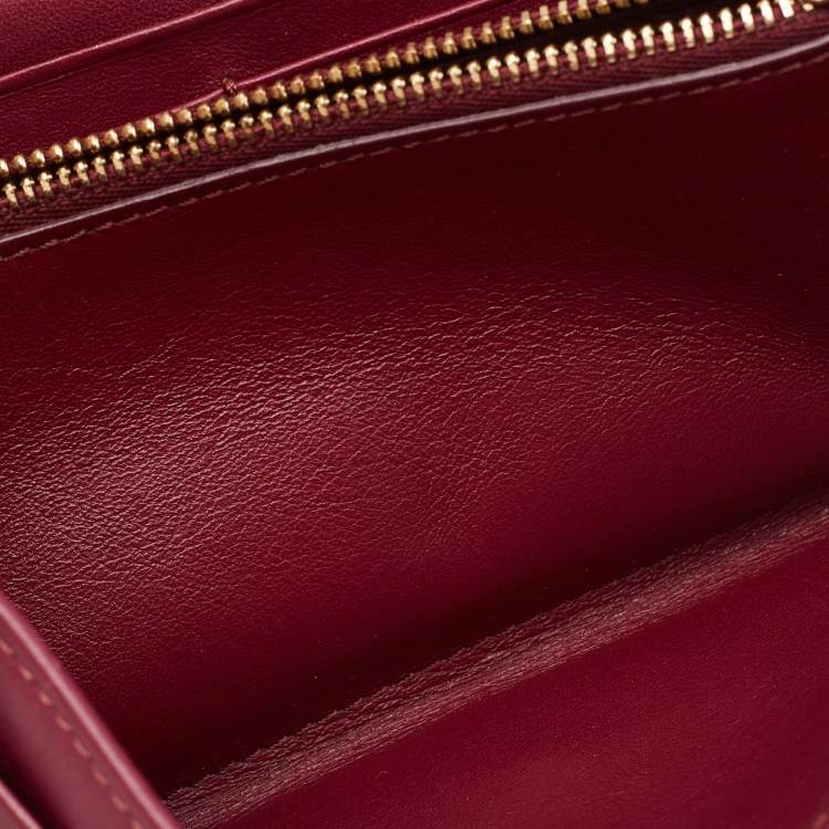 Pre Owned Jimmy Choo Burgundy Leather Continental Wallet