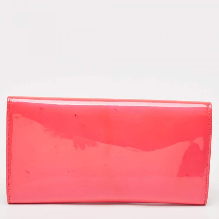 Pre Owned Jimmy Choo Red Patent Leather Maia Clutch