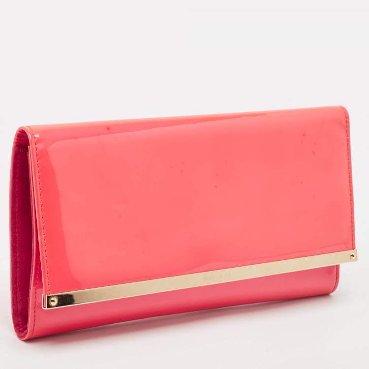 Pre Owned Jimmy Choo Red Patent Leather Maia Clutch