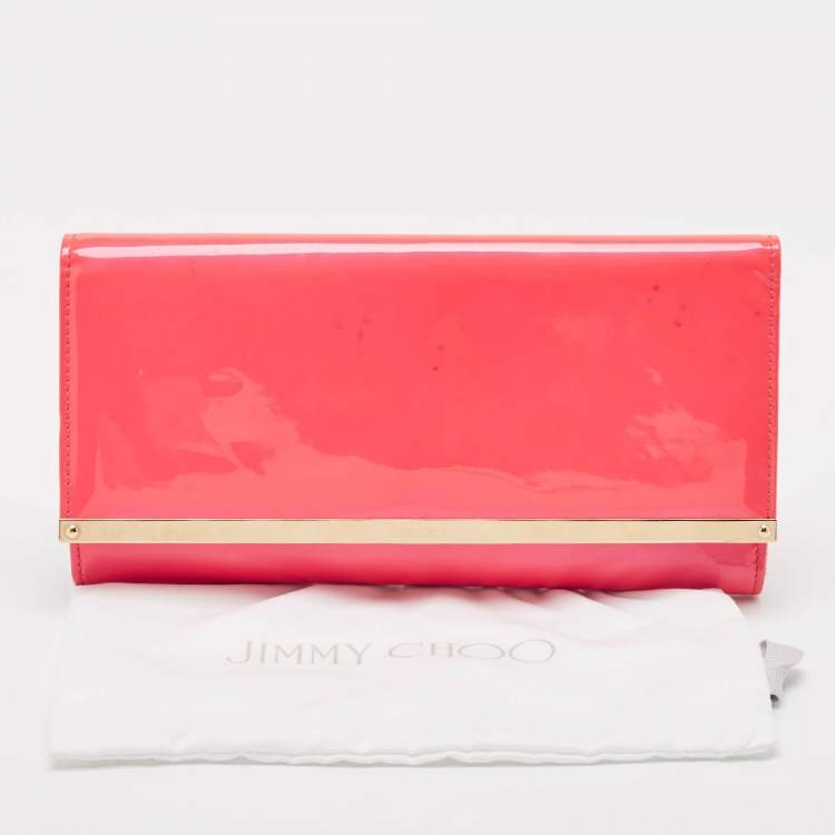Pre Owned Jimmy Choo Red Patent Leather Maia Clutch