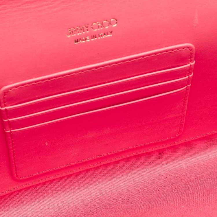Pre Owned Jimmy Choo Red Patent Leather Maia Clutch