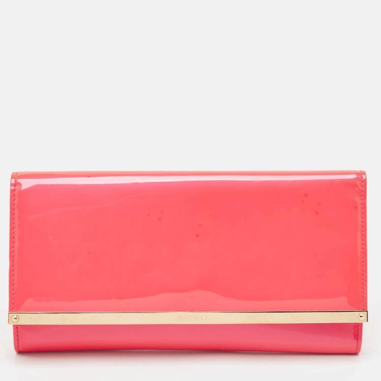 Pre Owned Jimmy Choo Red Patent Leather Maia Clutch