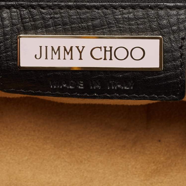Pre Owned Jimmy Choo Black Textured Leather Blythe M Bag