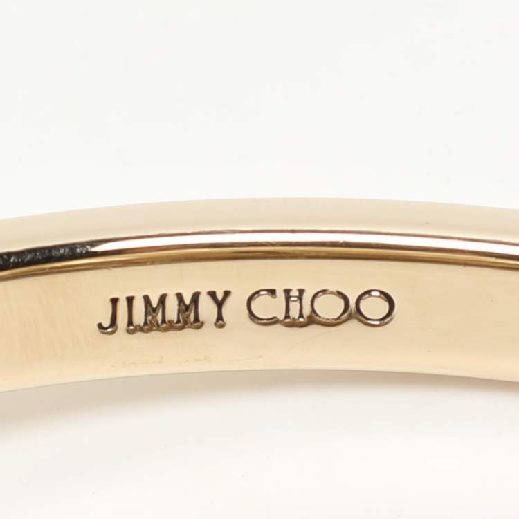 Pre Owned Jimmy Choo Gold Leather Micro Bon Bon Crossbody Bag