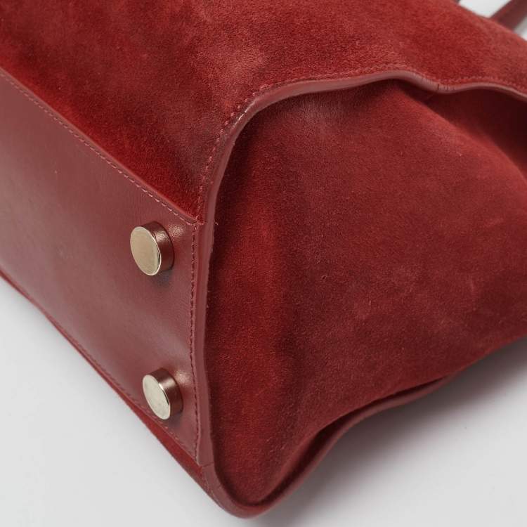 Pre Owned Jimmy Choo Red Suede and Leather Riley Tote
