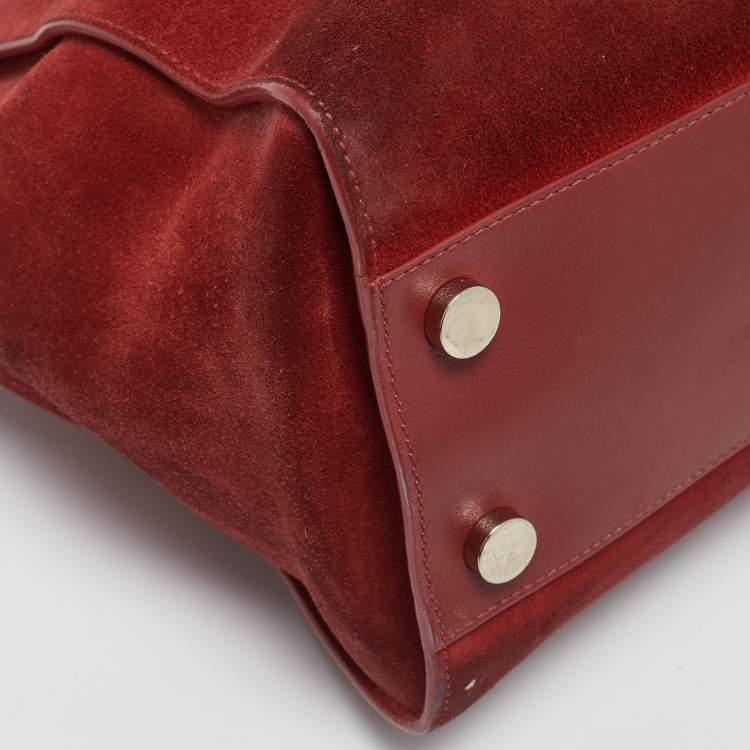 Pre Owned Jimmy Choo Red Suede and Leather Riley Tote