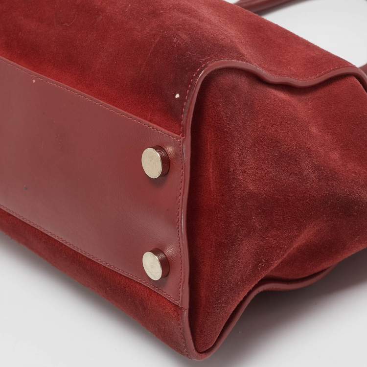 Pre Owned Jimmy Choo Red Suede and Leather Riley Tote