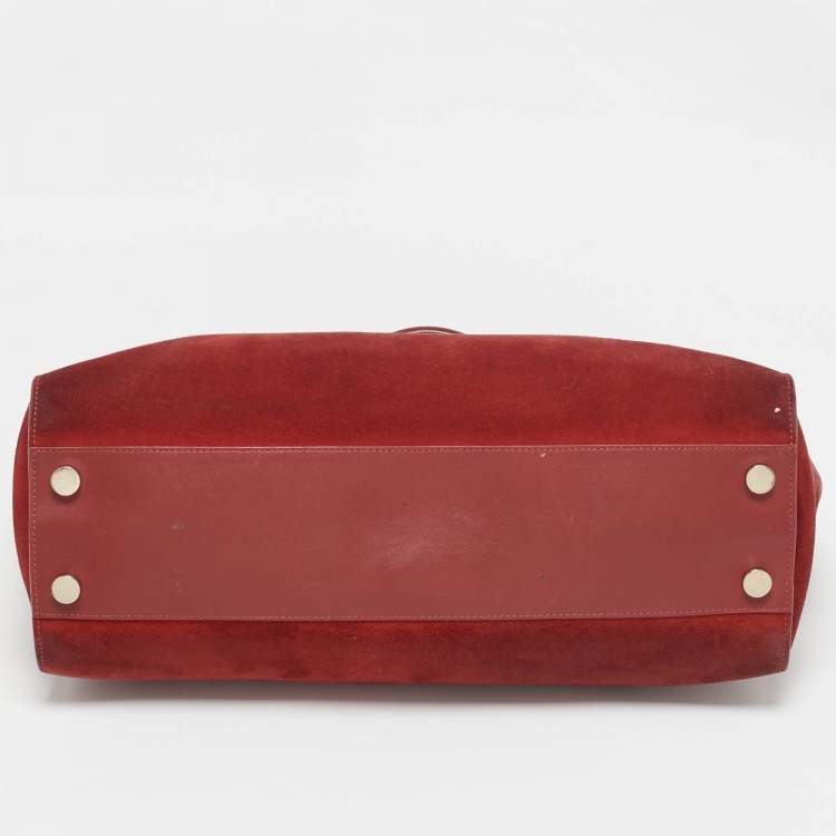 Pre Owned Jimmy Choo Red Suede and Leather Riley Tote