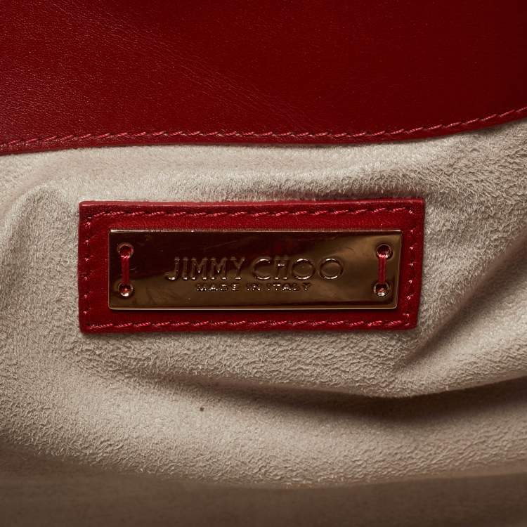 Pre Owned Jimmy Choo Red Suede and Leather Riley Tote