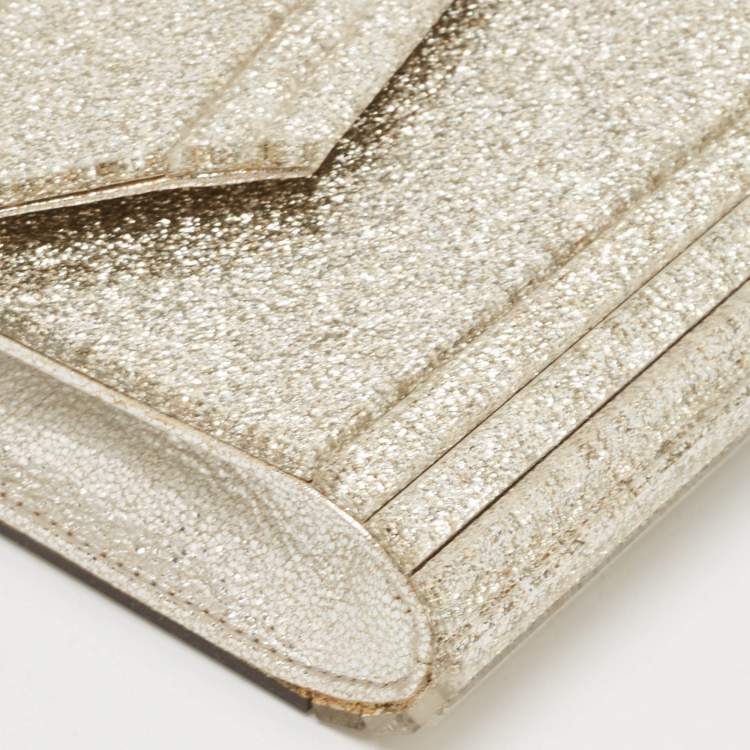 Pre Owned Jimmy Choo Silver Glitter Acrylic and Leather Candy Chain Clutch