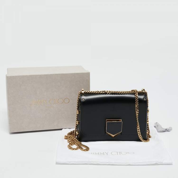 Pre Owned Jimmy Choo Black Leather Lockett City Shoulder Bag