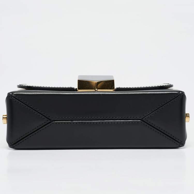 Pre Owned Jimmy Choo Black Leather Lockett City Shoulder Bag