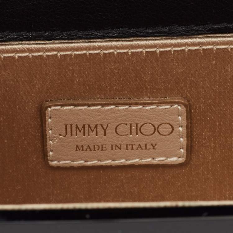 Pre Owned Jimmy Choo Black Acrylic and Leather Candy Chain Clutch 