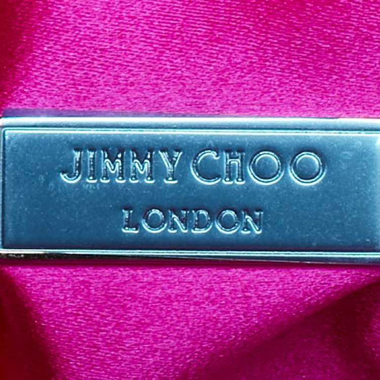 Pre Owned Jimmy Choo Pink Satin Bonny Chain Clutch