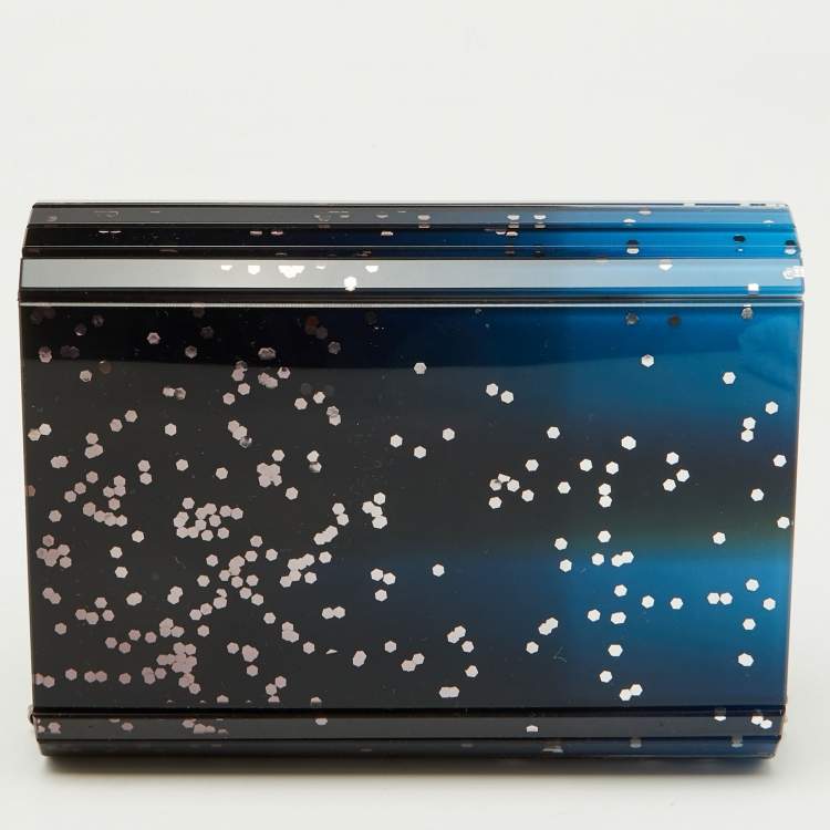 Pre Owned Jimmy Choo Blue Acrylic and Leather Candy Chain Clutch